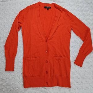 Merino Wool Red Orange Cardigan Banana Republic Womens Size XS